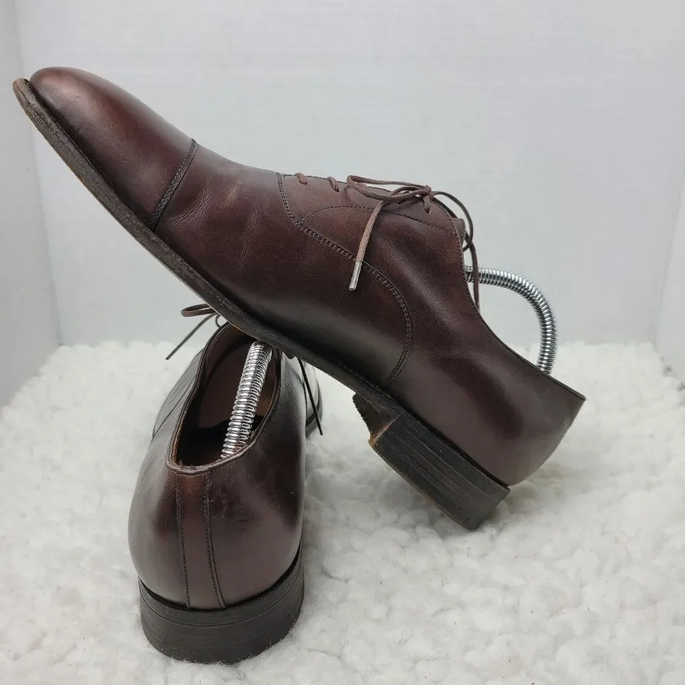 J.M. Weston Richelieu Men's Size 10 Oxford Derby Brown Leather 300 Cap Toe